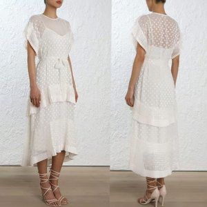 Zimmermann tiered chiffon midi dress